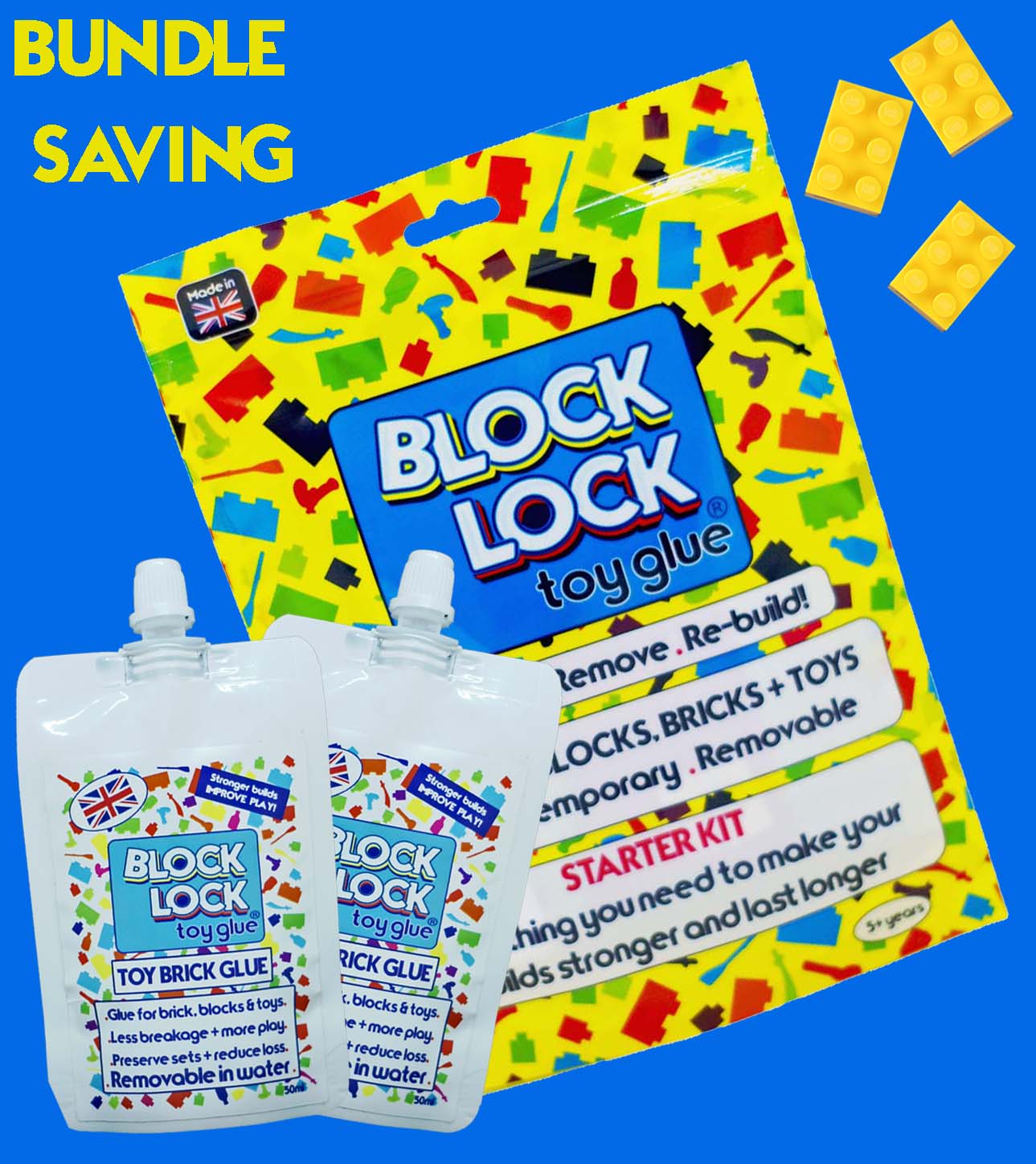 Block Lock® jouet Colle pour Lego®, Mega Bloks, Kinex et d'autres